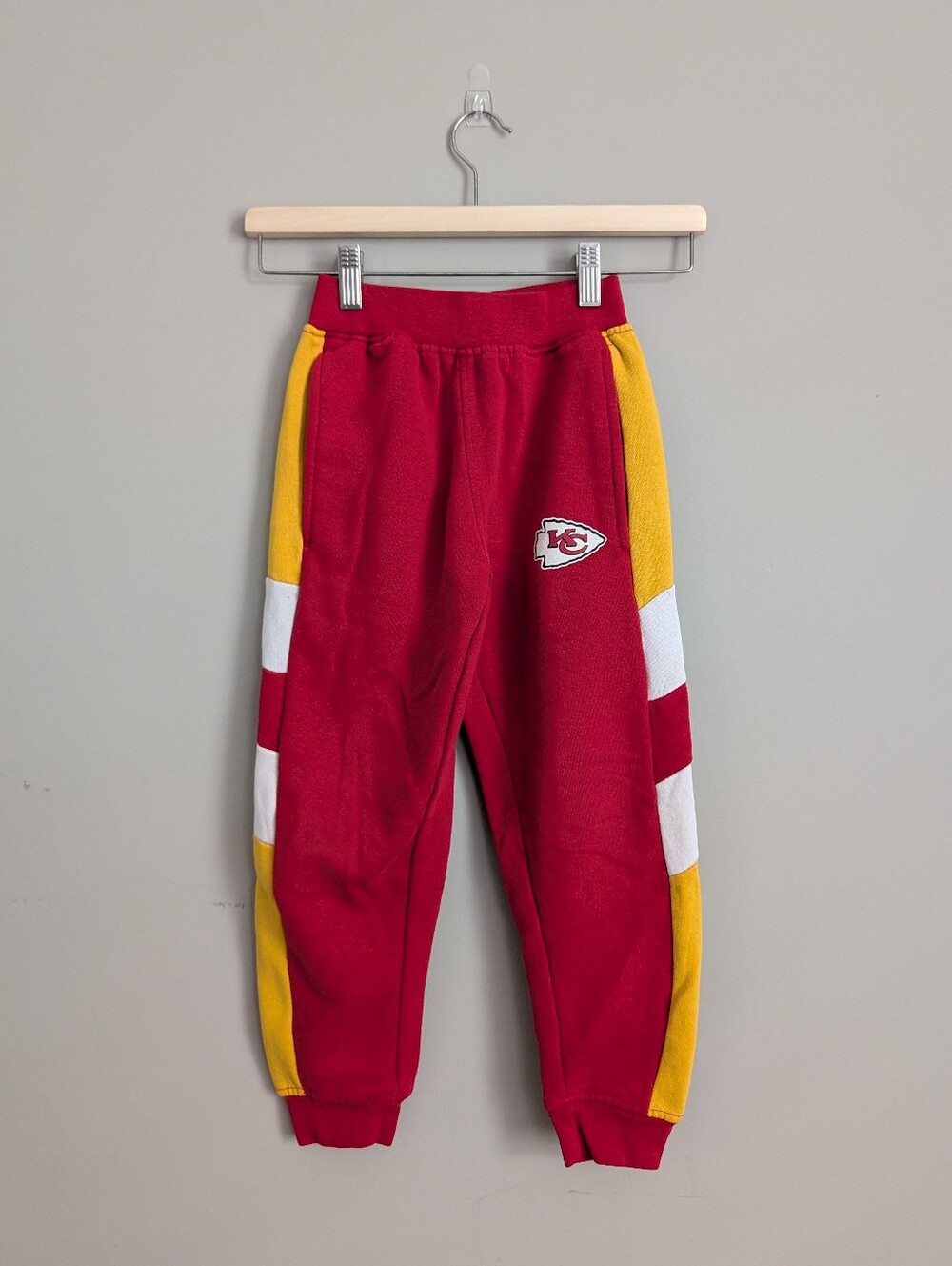 NFL Kansas City KC Chiefs Youth Jogger Fleece Sweatpants Size Small 6-7